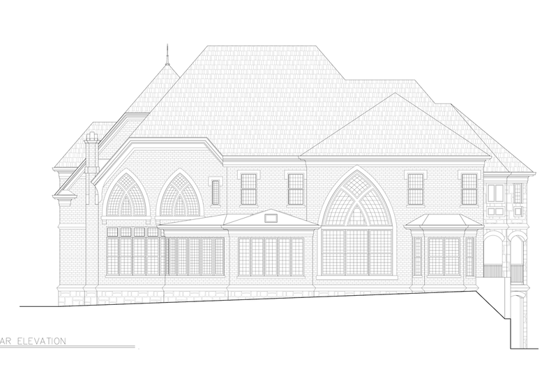 Dream House Plan - Exterior - Rear Elevation 1 for European House Plan #119-204 - 5 bed, 4 bath