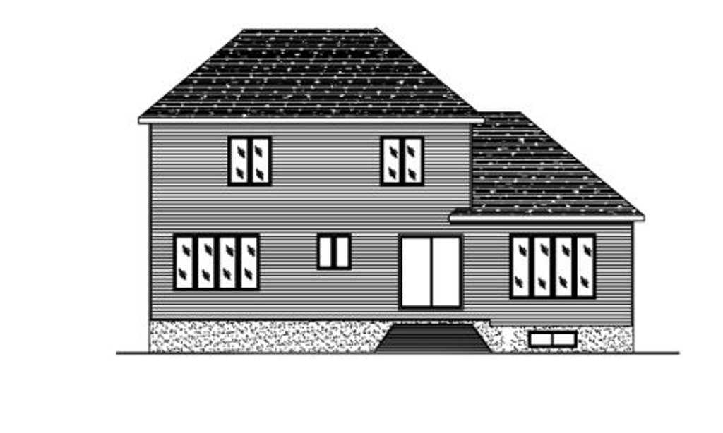 Exterior - Rear Elevation for European House Plan #138-262 - 3 bed, 1.5 bath