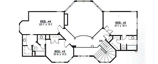 European Floor Plan - Upper Floor Plan #67-418