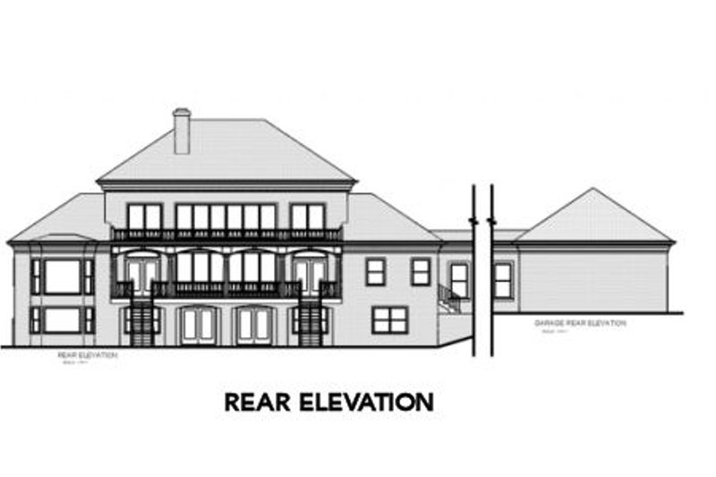 Home Plan - Exterior - Rear Elevation for Colonial House Plan #56-228 - 4 bed, 4 bath