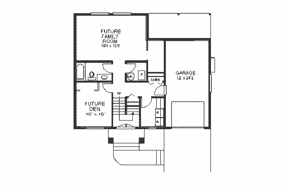 Floor Plan - Lower Floor for Traditional House Plan #18-196 - 3 bed, 2 bath