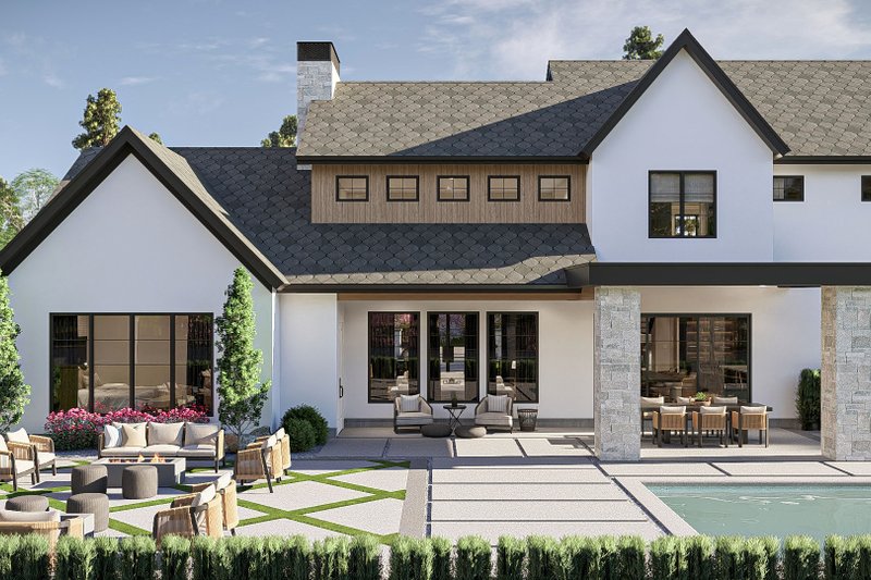 Architectural House Design - Exterior - Rear Elevation for Cottage House Plan #455-675 - 4 bed, 3.5 bath