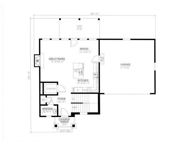 Craftsman Floor Plan - Main Floor Plan #437-91