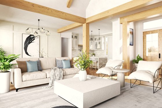 Interior - Family Room 1 for Farmhouse House Plan #119-451 - 3 bed, 2 bath