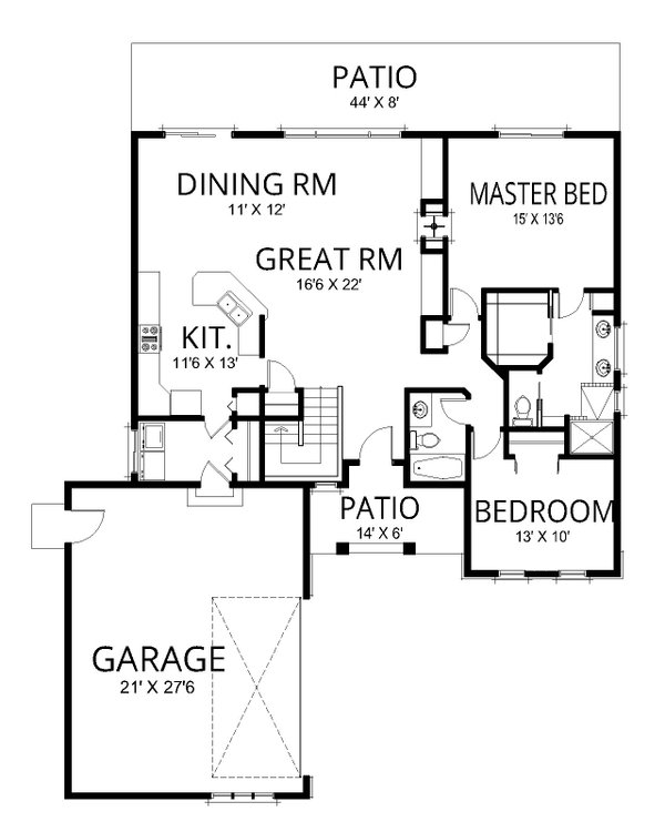 Dream House Plan - Craftsman Floor Plan - Main Floor Plan #112-263