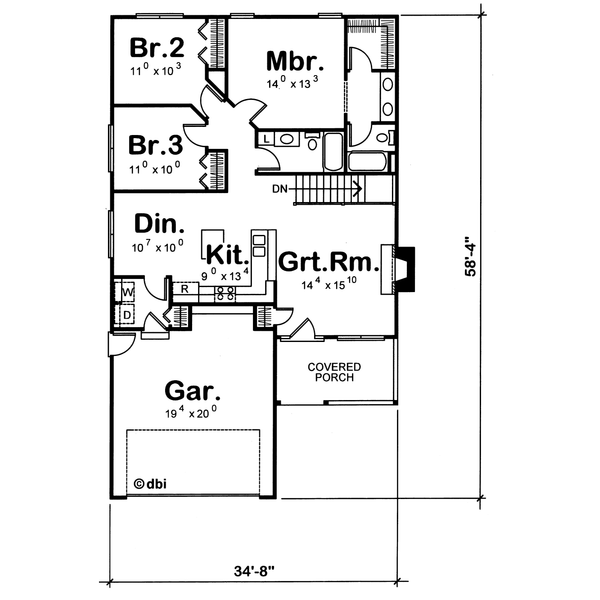 Home Plan - Traditional Floor Plan - Main Floor Plan #20-2223