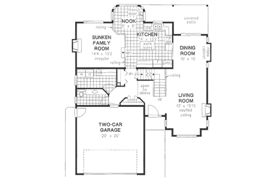 Floor Plan - Main Floor for Traditional House Plan #18-9323 - 4 bed, 2.5 bath