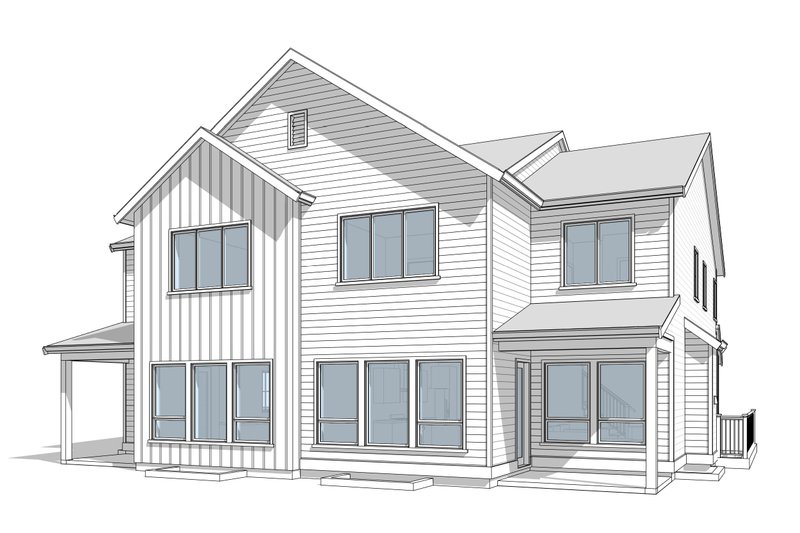 Home Plan - Exterior - Rear Elevation 1 for Farmhouse House Plan #1114-29 - 8 bed, 4 bath