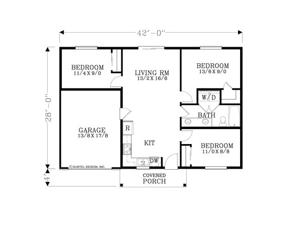 Craftsman Floor Plan - Main Floor Plan #53-696