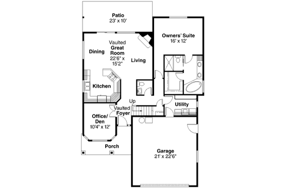 Floor Plan - Main Floor House Plan #124-698 - 4 bed, 2.5 bath