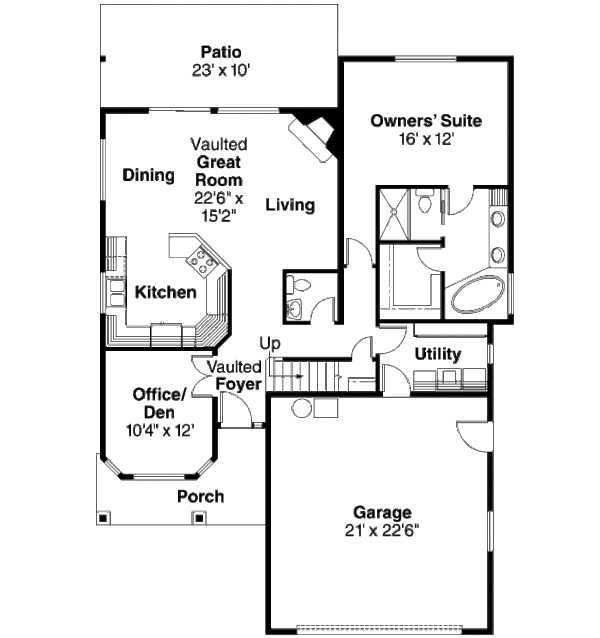 House Blueprint - Floor Plan - Main Floor Plan #124-698