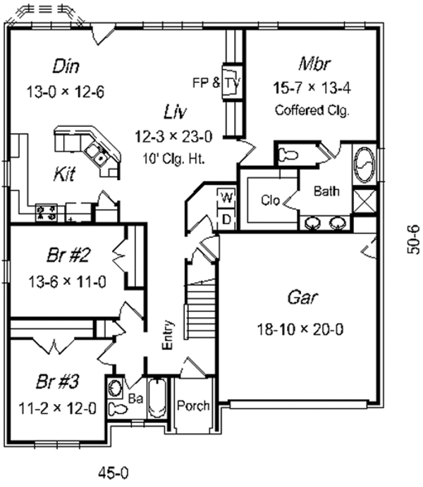 European Floor Plan - Main Floor Plan #329-214