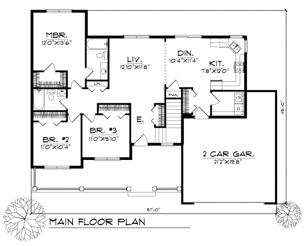 House Design - Traditional Floor Plan - Main Floor Plan #70-114