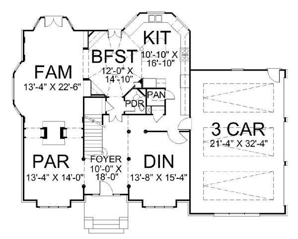 Colonial Floor Plan - Main Floor Plan #119-264