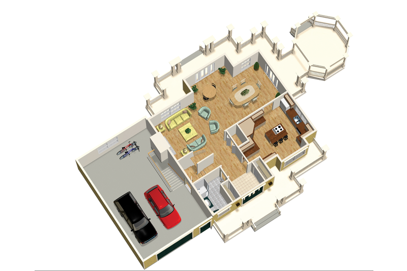 Architectural House Design - Floor Plan - Main Floor 1 for Country House Plan #25-4686 - 2 bed, 2 bath