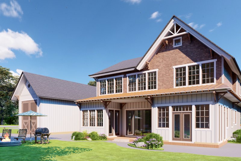 Dream House Plan - Exterior - Rear Elevation for Craftsman House Plan #54-447 - 3 bed, 3.5 bath