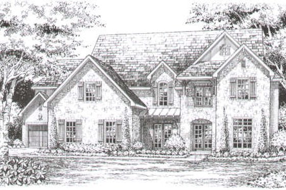 Exterior - Front Elevation for European House Plan #141-270 - 4 bed, 4.5 bath