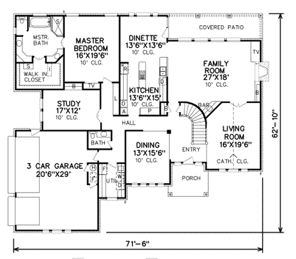 Traditional Floor Plan - Main Floor Plan #65-215