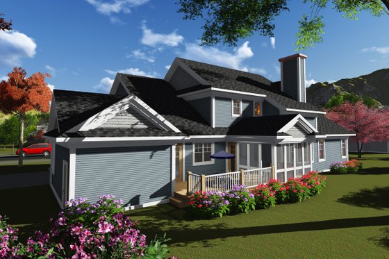 Exterior - Rear Elevation for Craftsman House Plan #70-1252 - 4 bed, 3.5 bath
