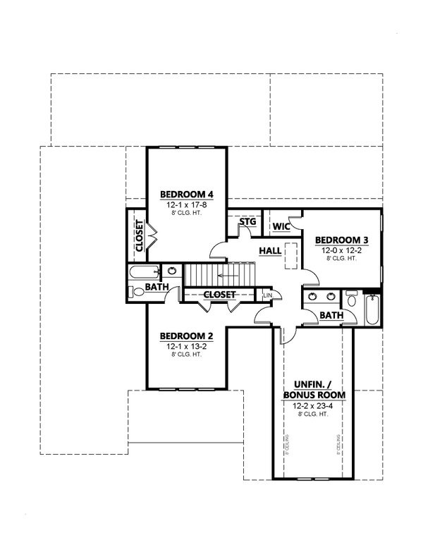 House Design - Country Floor Plan - Upper Floor Plan #1080-10