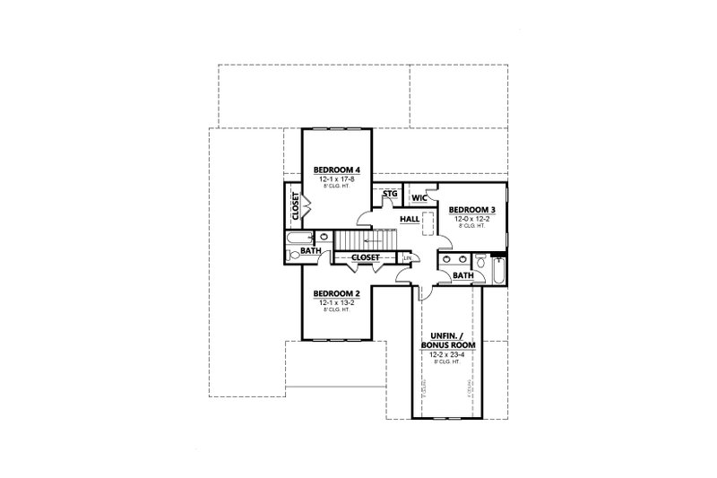 Dream House Plan - Floor Plan - Upper Floor for Country House Plan #1080-10 - 4 bed, 3.5 bath