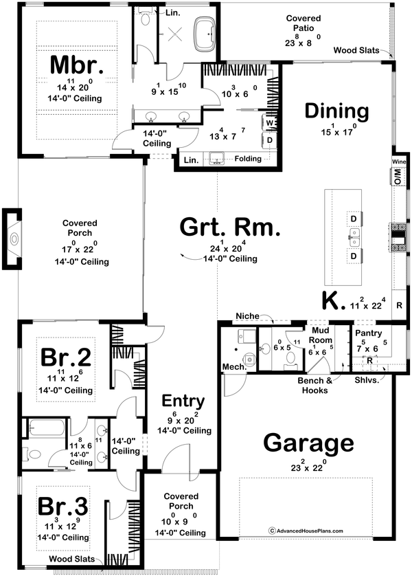 House Blueprint - Modern Floor Plan - Main Floor Plan #455-731