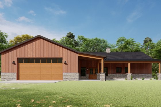 Exterior - Rear Elevation for Craftsman House Plan #1092-56 - 4 bed, 2.5 bath