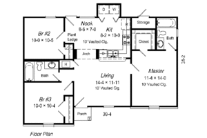 Floor Plan - Main Floor for Traditional House Plan #329-154 - 3 bed, 2 bath