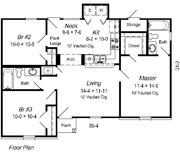 Traditional Floor Plan - Main Floor Plan #329-154