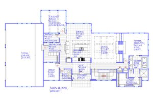 Floor Plan - Main Floor for Farmhouse House Plan #901-145 - 4 bed, 4.5 bath