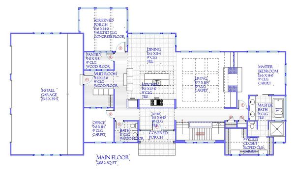 Architectural House Design - Farmhouse Floor Plan - Main Floor Plan #901-145