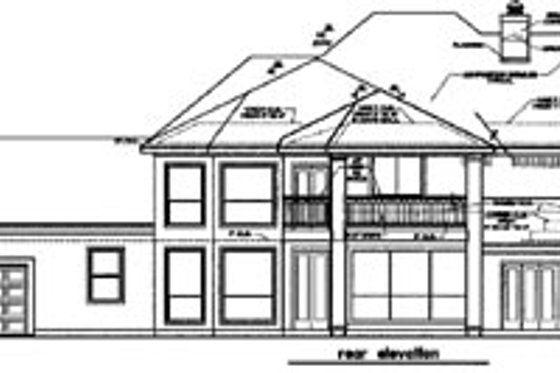 Exterior - Rear Elevation for European House Plan #411-738 - 4 bed, 3.5 bath