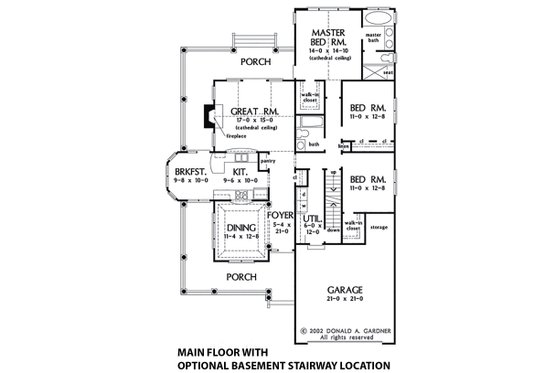 Optional Basement Stair Placement