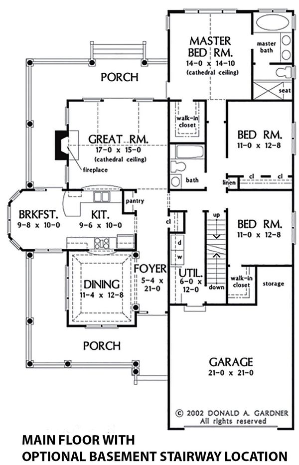 Home Plan - Optional Basement Stair Placement