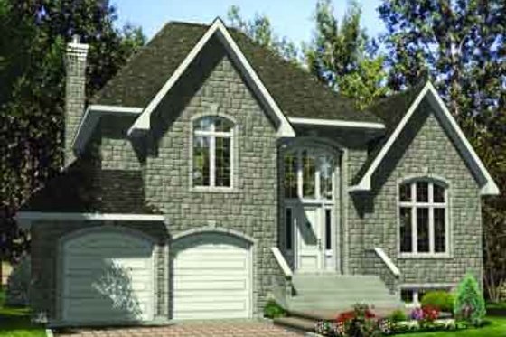 Exterior - Front Elevation for European House Plan #138-154 - 3 bed, 1.5 bath