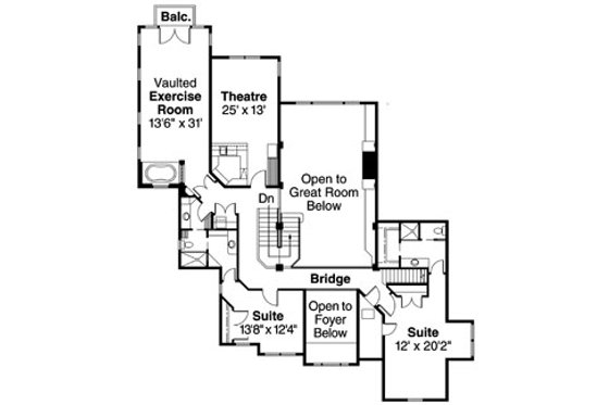 Floor Plan - Upper Floor for Craftsman House Plan #124-723 - 4 bed, 4.5 bath