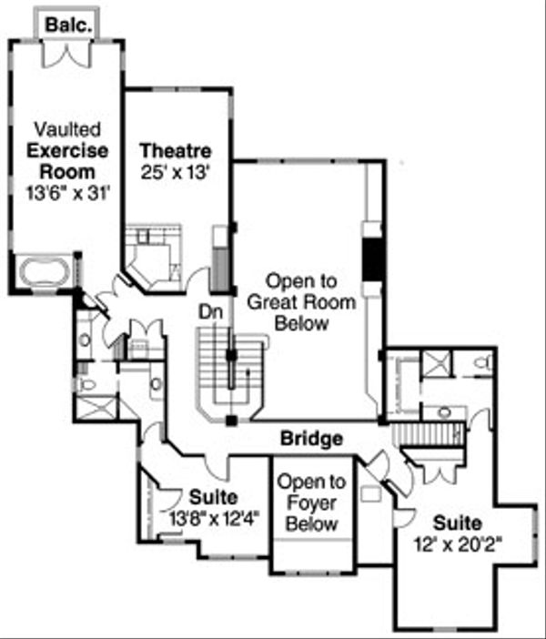 House Plan Design - Craftsman Floor Plan - Upper Floor Plan #124-723