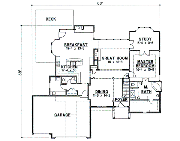 Traditional Floor Plan - Main Floor Plan #67-160