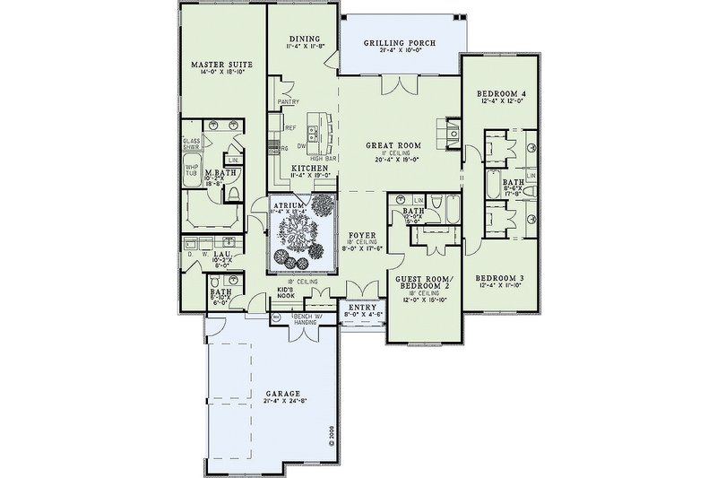 Home Plan - Floor Plan - Main Floor for European House Plan #17-2428 - 4 bed, 3.5 bath