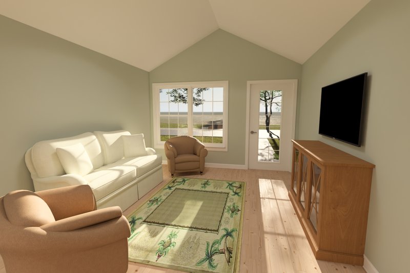 House Design - Interior - Family Room 1 for Cottage House Plan #513-2402 - 2 bed, 2 bath