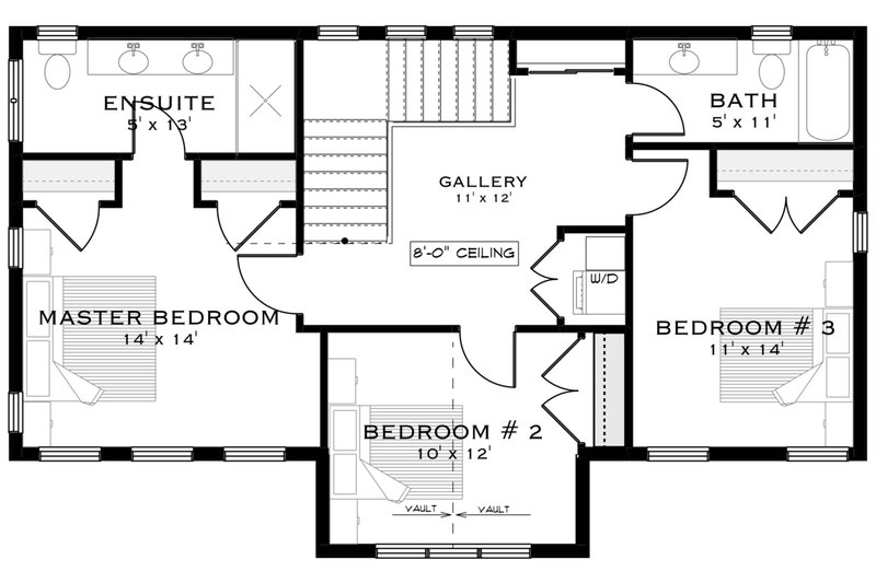 Home Plan - Floor Plan - Upper Floor for Farmhouse House Plan #1101-23 - 4 bed, 3 bath