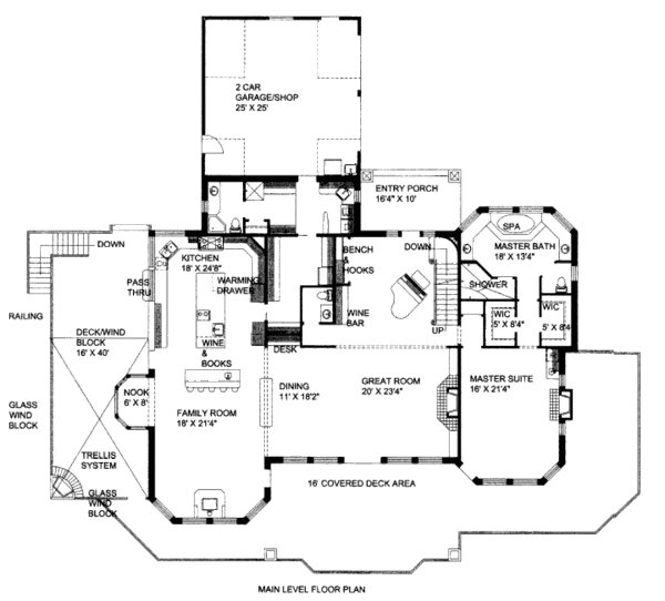 House Blueprint - Craftsman Floor Plan - Main Floor Plan #117-617