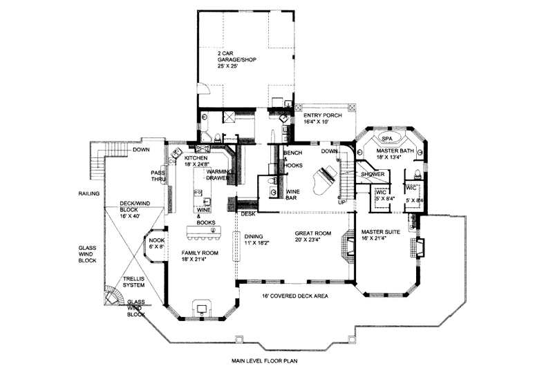 Dream House Plan - Floor Plan - Main Floor for Craftsman House Plan #117-617 - 4 bed, 4.5 bath
