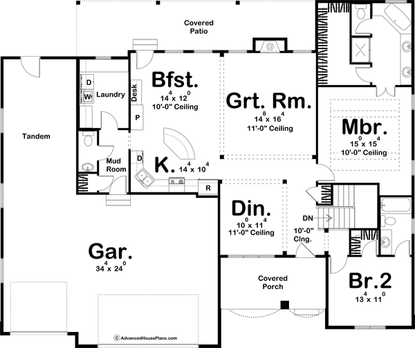 Dream House Plan - Traditional Floor Plan - Main Floor Plan #455-123