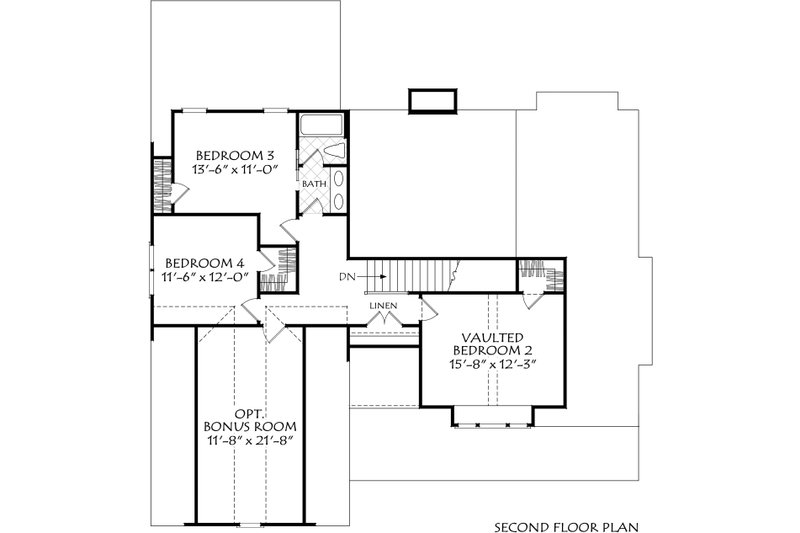 Home Plan - Floor Plan - Upper Floor 2 for Farmhouse House Plan #927-1029 - 4 bed, 2.5 bath