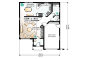 European Style House Plan - 3 Beds 1.5 Baths 1496 Sq/Ft Plan #23-281 