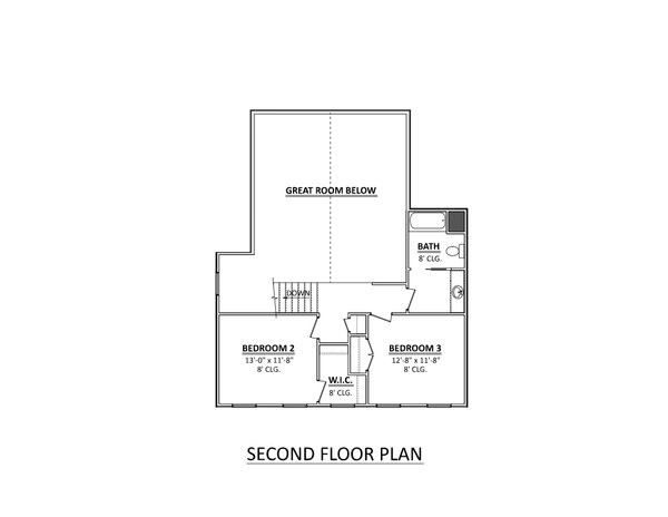 House Design - Floor Plan - Upper Floor for Farmhouse House Plan #1089-42 - 3 bed, 2.5 bath