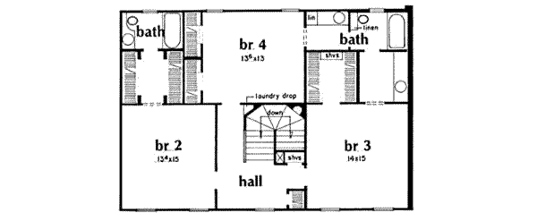 Country Floor Plan - Upper Floor Plan #36-410