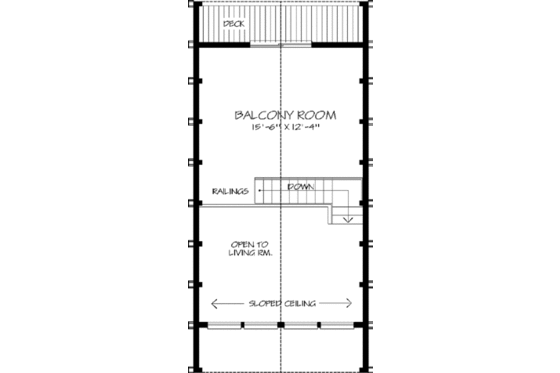 Floor Plan - Upper Floor for Cabin House Plan #320-145 - 1 bed, 1 bath