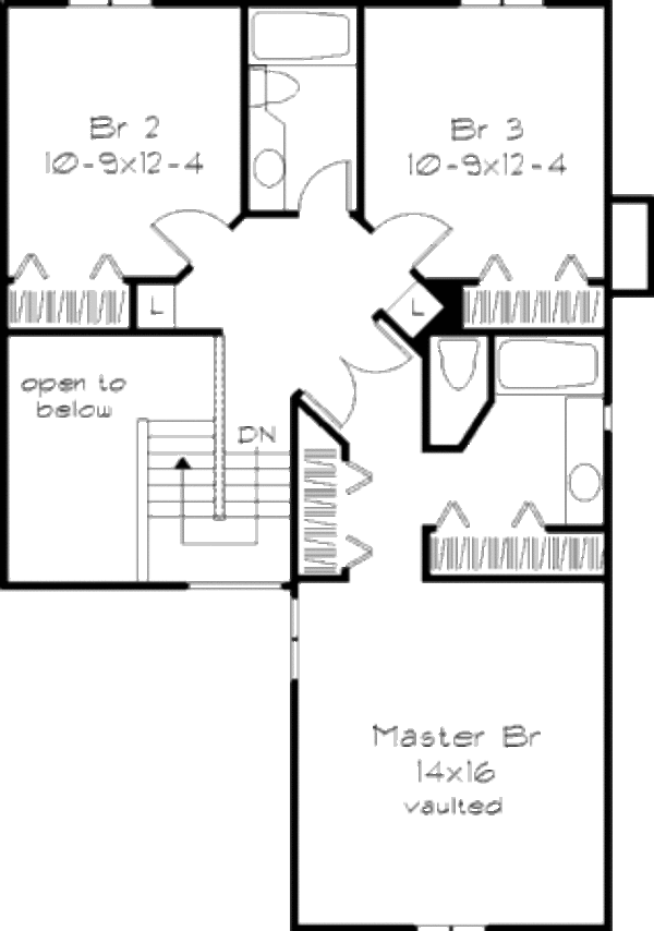 Traditional Floor Plan - Upper Floor Plan #320-378